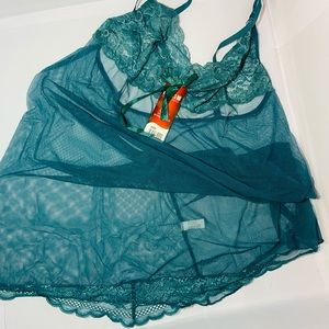 2 Pieces Lingerie, Babydoll With Thong, 4 Colors To Chose.